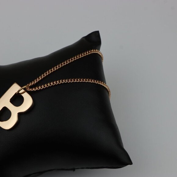 Rose Gold Plated Initial ""B"" Pendant Necklace, XPNL0310 - Picture 9 of 14